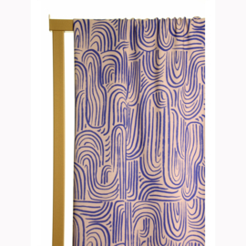 Atelier Jupe -  Viscose met Abstracte Print   - Soft Brown Blue