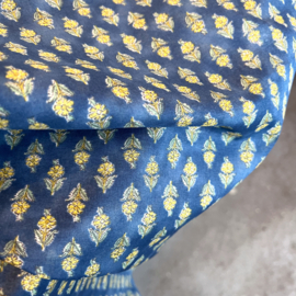 Kokka Fabrics - Coton Voile - BlockPrint - Blue