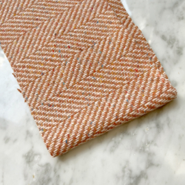 Deadstock Stoffen - Wol Tweed Herringbone Visgraat - Brique