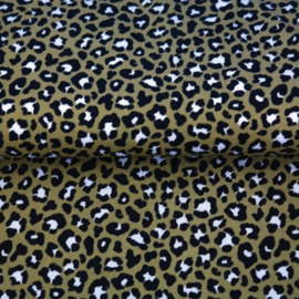 Katoen Poplin Print | Panter - Khaki