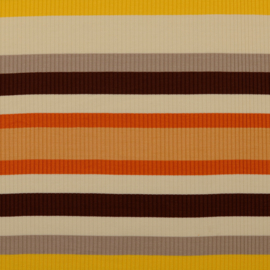 Rib Tricot - Stripe - Brown Orange Beige