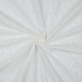 Broderie - 2 sided Border - Flowers -  White 0501