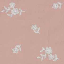Verhees Textiles - Washed Cotton - Embroidery - Rose