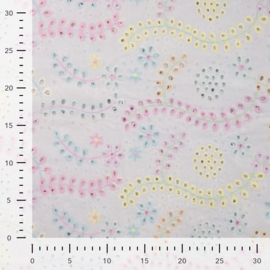 Qjutie - Cotton Embroidery   - Multicolor