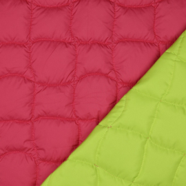 Verhees Textiles - Stepped Quilted - Pink  Lime Fluo