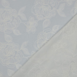 Verhees Textiles - Cotton Embroidery - Flowers - White