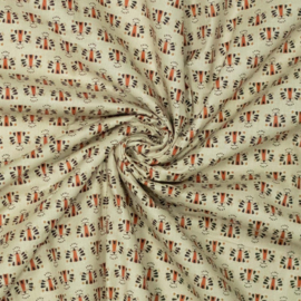 Katoen Poplin - Tigre - Naturel