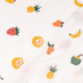 Double Gauze - Embroidery - Fruit