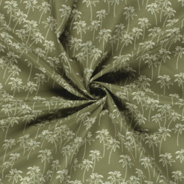 Swimpants Fabric  - Recycled  - Quick Dry  - Palms   - Olive Green