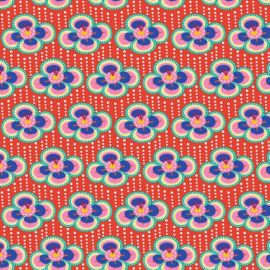 Katoen print | Fiona Hewitt | Fabulous Flowers - Red