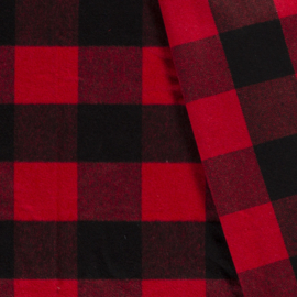 Heavy Knit Brushed - Check - Red