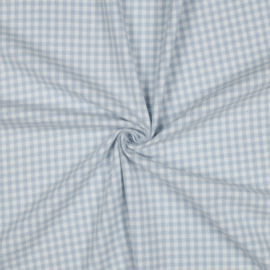 Katoen Flannel - Ruit - Light Blue