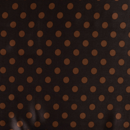 Viscose Satijn Print - Dots  - Dark Brown