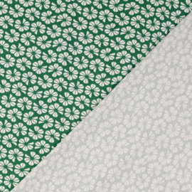 Loes van Oosten -  Jersey  - Flower Graphic   - Green