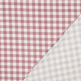 Katoen Flannel - Ruit - Dark Pink