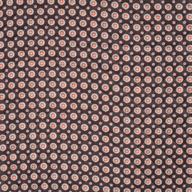 Stepped - Quilted -  Flowers   - Double Sided -  Beige & Dark Brown