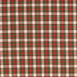 Flanel Katoen  - Klassieke ruit - Red Ecru Green