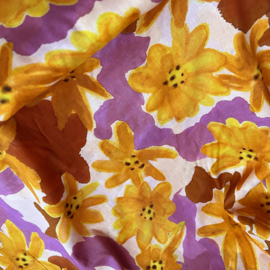 Bittoun - A la Ville - Voile Katoen - Flowers - Lilac Yellow