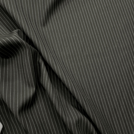 Deadstock  - Combed Wool  - Pin Stripe - Black