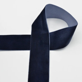 Fluweelband - 36 mm - DonkerBlauw