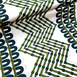 Deadstock - Katoen  - Graphic   - MossGreen  Black