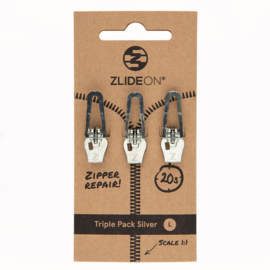 ZlideOn Triple Pack L - Ritstrekkers - Silver