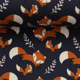 Swafing Tricot-  Foxes - Dark Blue