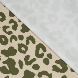 Lycra Yoga - Leopard   - Ecru Mossgreen