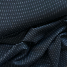 Deadstock Stoffen - Wol - Pin Stripe - Dark Blue