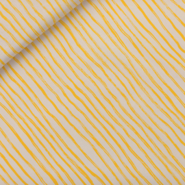 See You at Six - Katoen - Wiggly Verticals   - Papyrus Creme Yellow