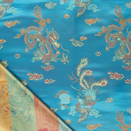 Satijn - Dragon Brocade - Turquoise