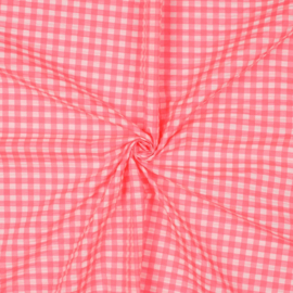 Katoen - Ruit - Neon Pink