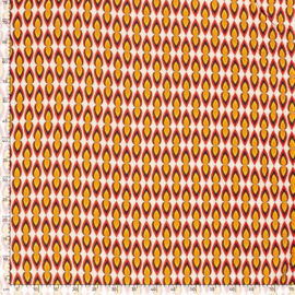 Viscose Bubble Stretch - Abstract - Orange