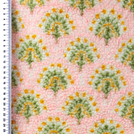 Teddy -  Flowers  - Ecru Pink  Green