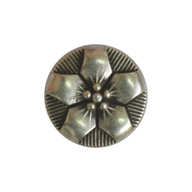 Metalen Knoop - Flower - Silver 24mm