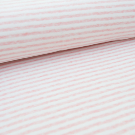 Nicky velours - Stripe  | White - Pink