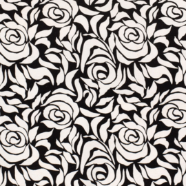 Bengaline - Stretch - Roses - Black White