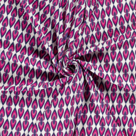 Viscose Bubble Stretch - Abstract - Fuchsia