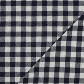 Verhees Katoen - Garengeverfd - Ruit M  - Flannel - Marine