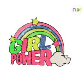 Applicatie - Glitter   -  Girl Power  - 18,5 x 14,5 cm