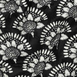 Stepped - Quilted - Katoenen Voile    - Double Sided -  Black