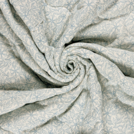 Stepped - Quilted - Flowers    - Double Sided -  Blue