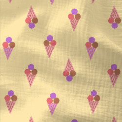 Double Gauze - Ice Cream  - Soft Yellow