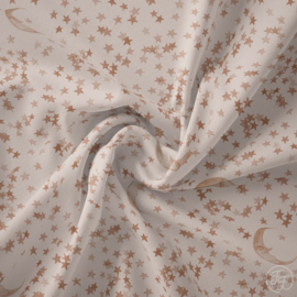 Family Fabrics | Tricot Print | Moons & Stars - Latte