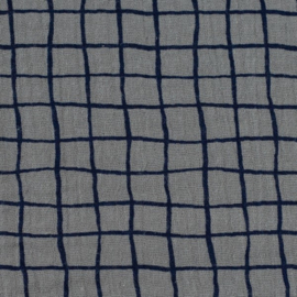 Swafing | Double Gauze -Jeron - Grey -Blue lines 