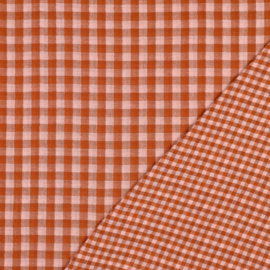 Verhees Textiles - Double Gauze - Double Sided   - Checks  - Peach Pink
