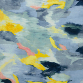 Verhees Textiles -Linnen Viscose  - Waves  - Blue