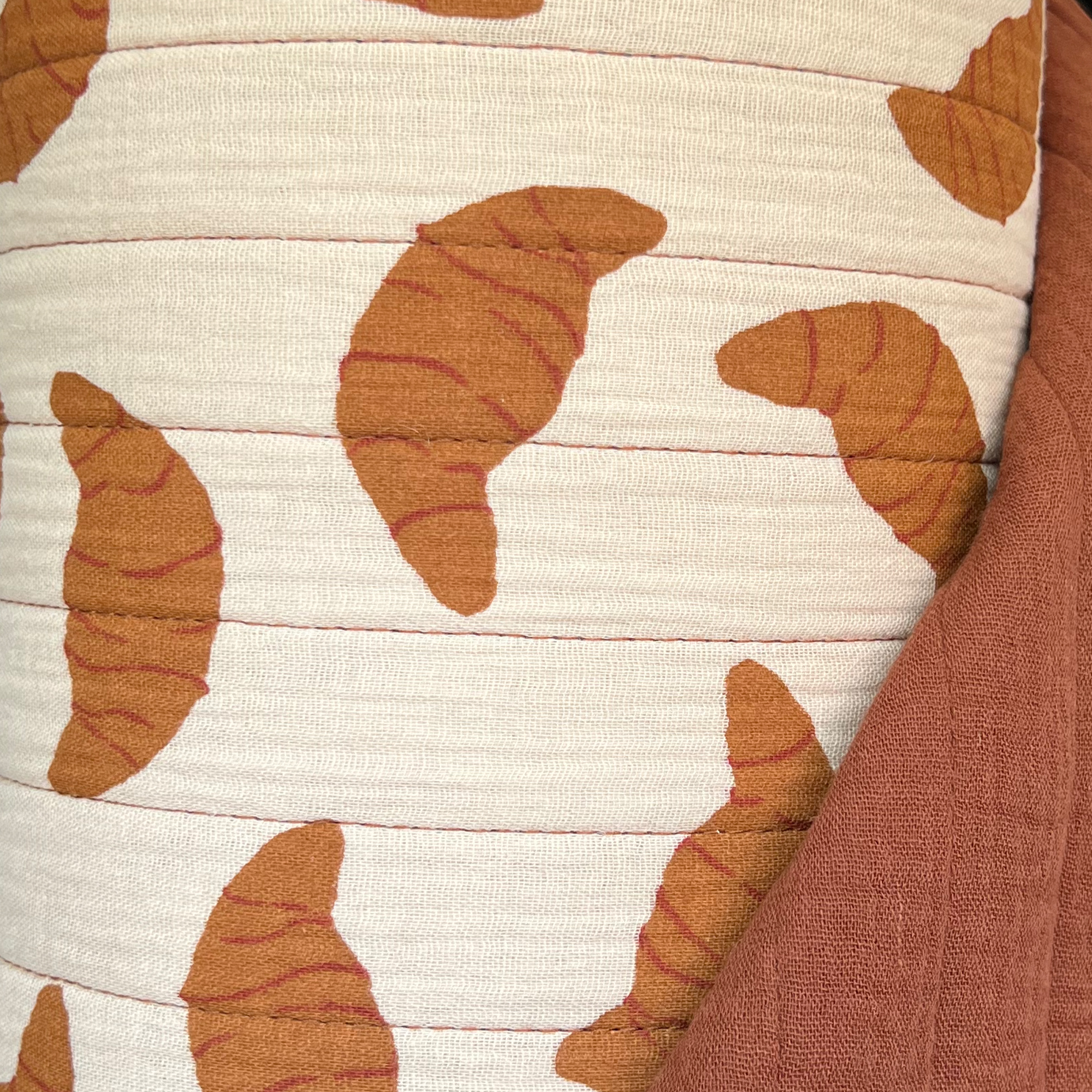 Stepped - Quilted - Croissant   - Double Sided -  Nude Caramel