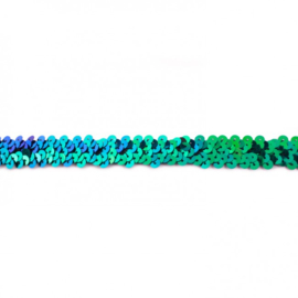 Paillettenband rekbaar - 20 mm - Emerald