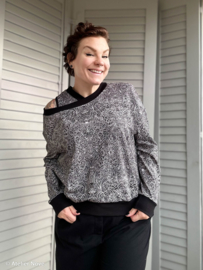 Swafing Tricot Jersey  - Autumn Damask by Bienvenido  - Black